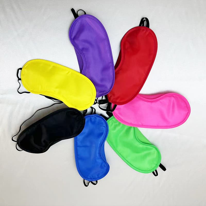 Wholesale Colored Disposable Polyester 190 Blackout Sleep Eye Mask for Air Travel Office Nap