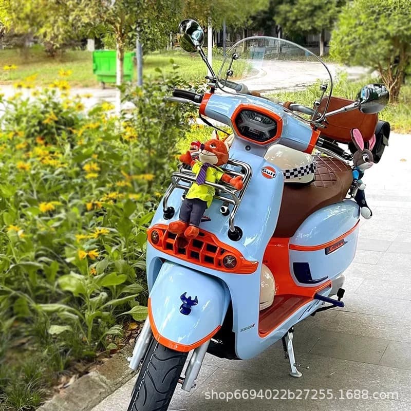 Retro Motorcycle Scooter Front Windshield, Electric Scooter Retro Half-Round Small Windshield for Ninebot and Niu Scooters
