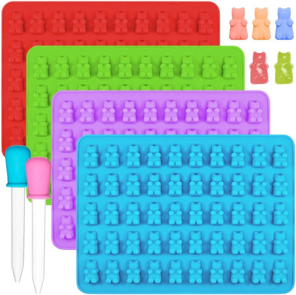 Food-Grade 50-Cavity Silicone Chocolate Mold DIY Baking Tool Cute Cartoon Mini Bear Gummy Mold