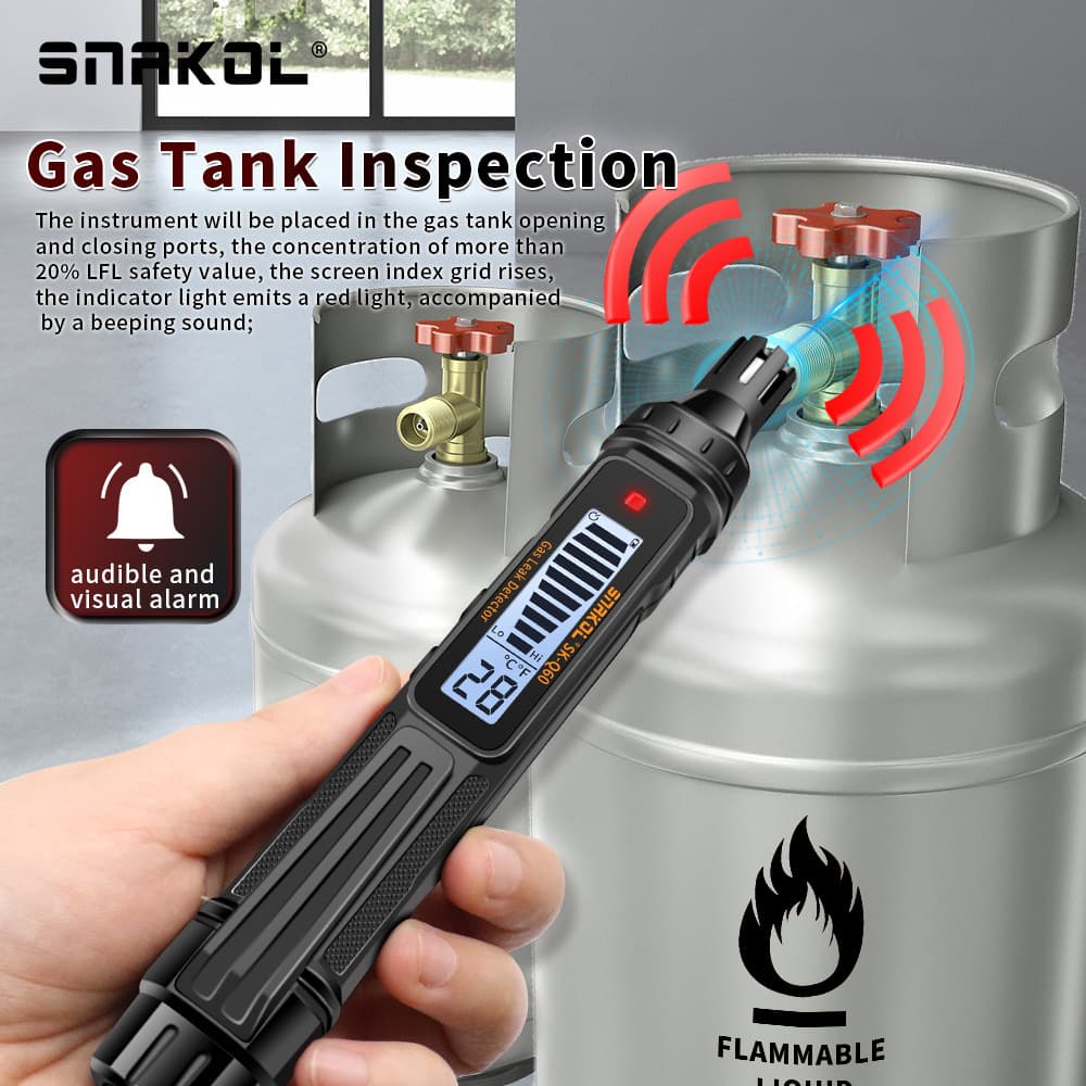 SINAITE SK-Q60 Combustible Gas Detector High-Precision Gas Natural Gas Leak Detection with Sound and Light Alarm