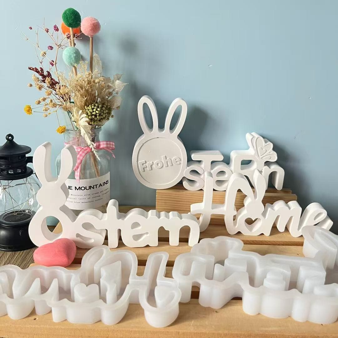 Easter series mold holiday letter ornament rabbit decorative plaster glue mold