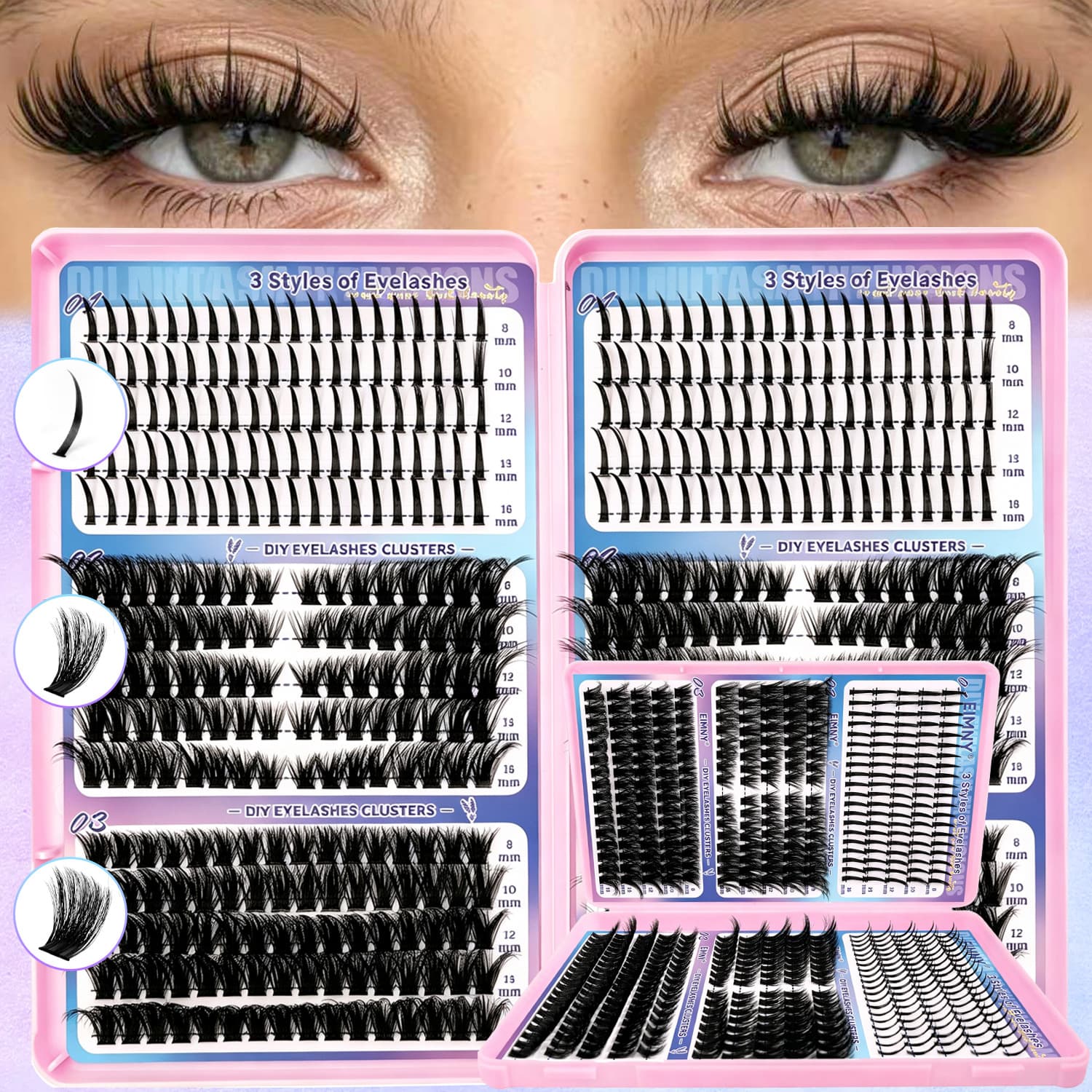 【TEMU Bestseller】Cross-border Eyelash Book Segmented Lashes Natural Thick Self-lash Extension Kit