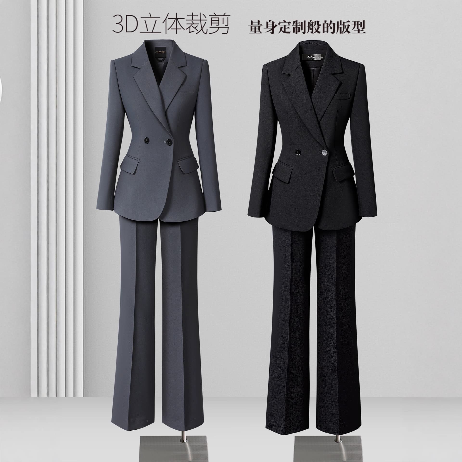 Gray Suit Set for Women Autumn Winter Formal Occasion Professional Interview High-End Business Suit Workwear