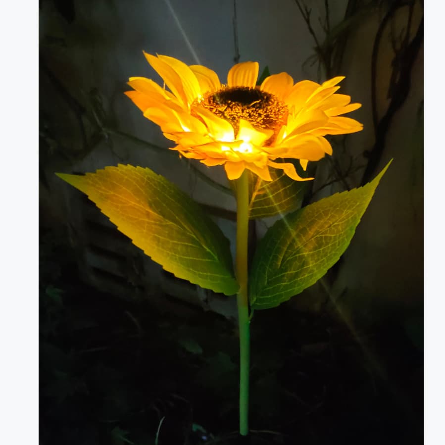 Solar Sunflower Light 9LED Sunflower Flower Light Ground Insert Flower Light Accessories New Sunflower Ground Light