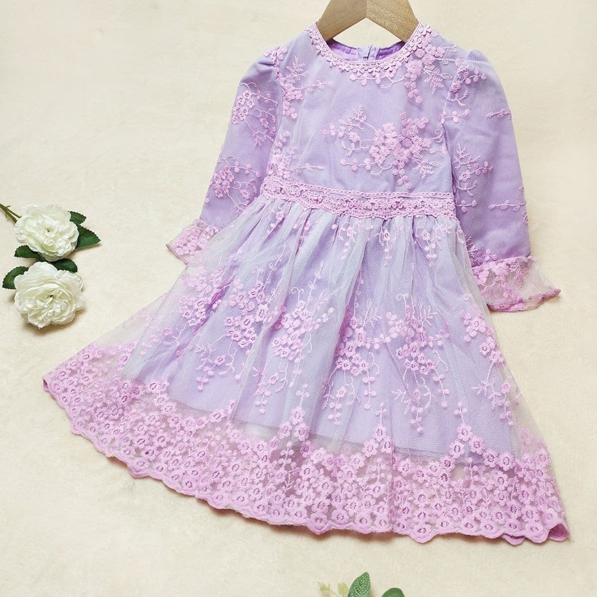 Little girl princess dress 6 to 12 years old lace dress flower girl elegant fashion birthday performance dress princess dress