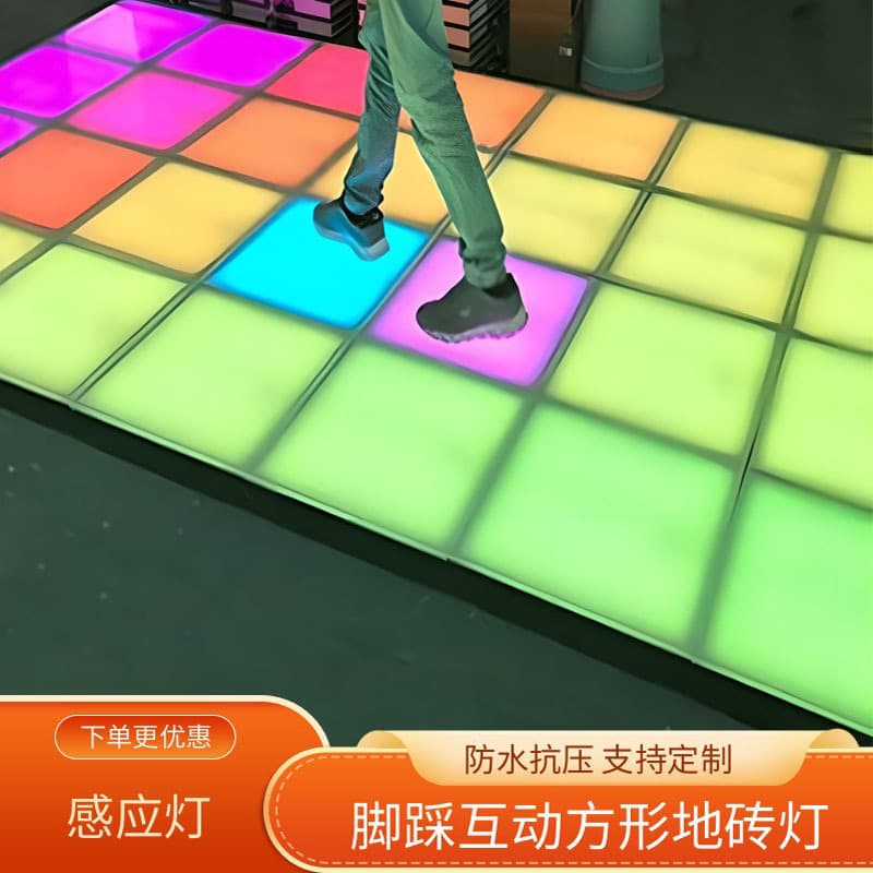 Factory Direct Full-Color Surface Changing Sensing Floor Tile, RGB Outdoor Light for Plaza, KTV, Bar