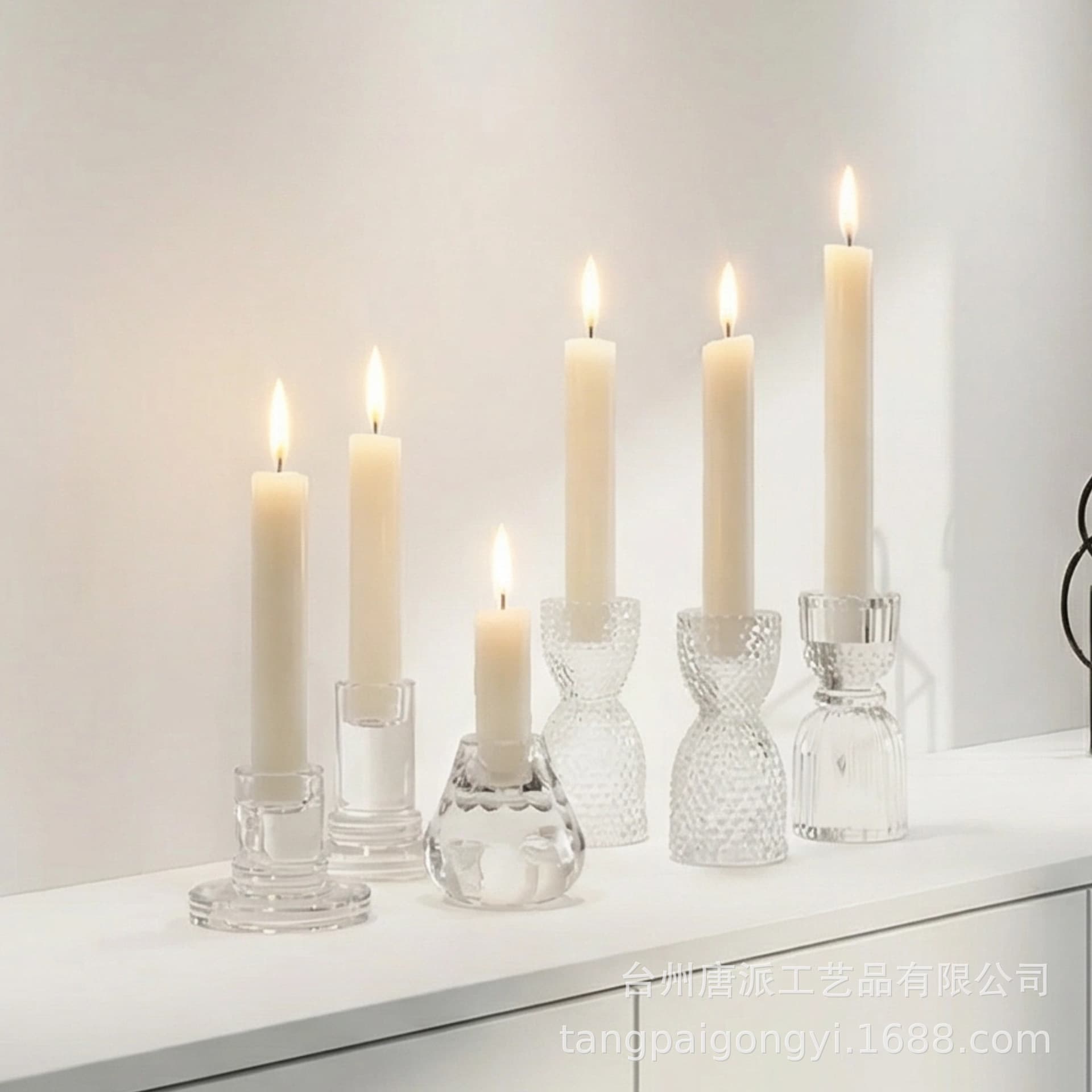 New Cross-Border Ins Style Glass Candle Holder, Dual-Purpose Glass Candle Holder, Home Atmosphere Decorative Candle Holder, In Stock