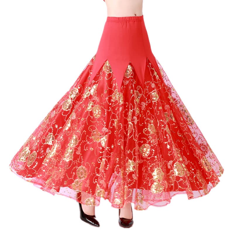 Performance Modern Dance Flared Skirt Performance Social Dance Long Skirt Waltz Dance Skirt
