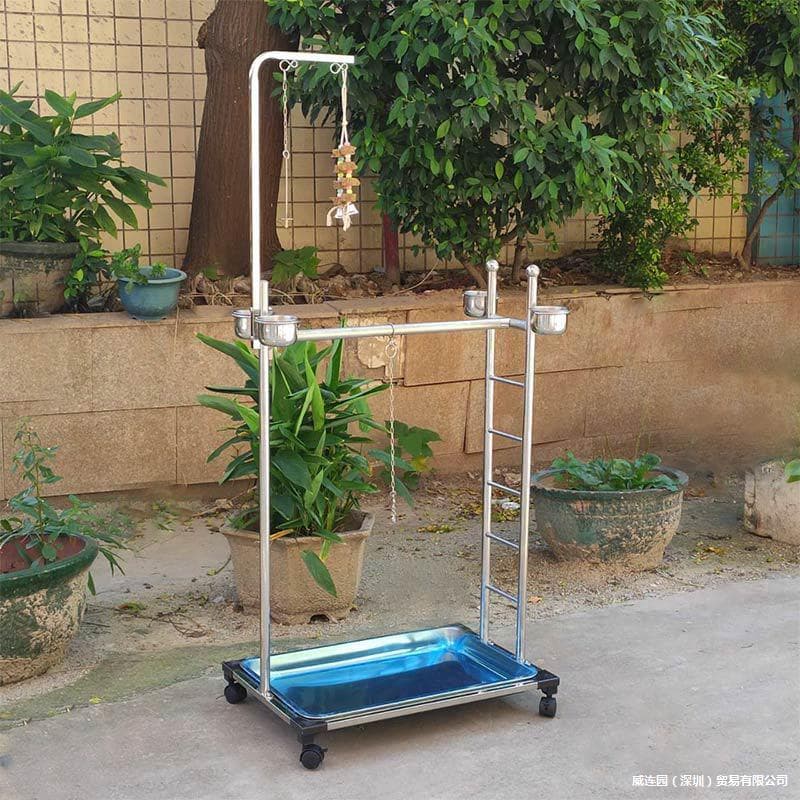 Parrot stand floor-standing toy load-bearing large-scale rack for birds to play with stainless steel floor-standing birdcage large stand pole