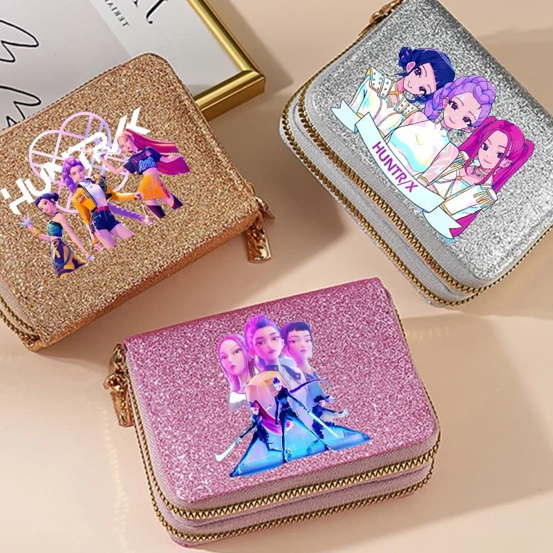 Kpop Devil Hunter Wallet Women's Sparkling Sequin Wallet Fashion Wallet Coin Wallet Women's Letter