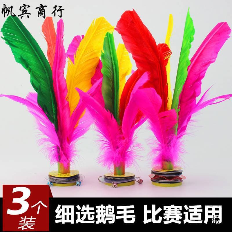 3-Pack Large Shuttlecocks with Goose Feathers, Colorful Competition Badminton, Cowhide Base, Large Spline Design for Adults and Students
