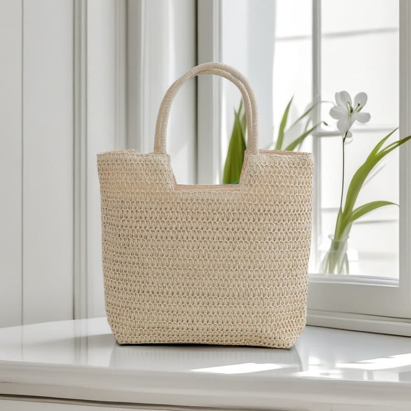 2025 New Summer Vacation Style Woven Bag Large Capacity Handbag Shoulder Bag Beach Bag Straw Bag Factory
