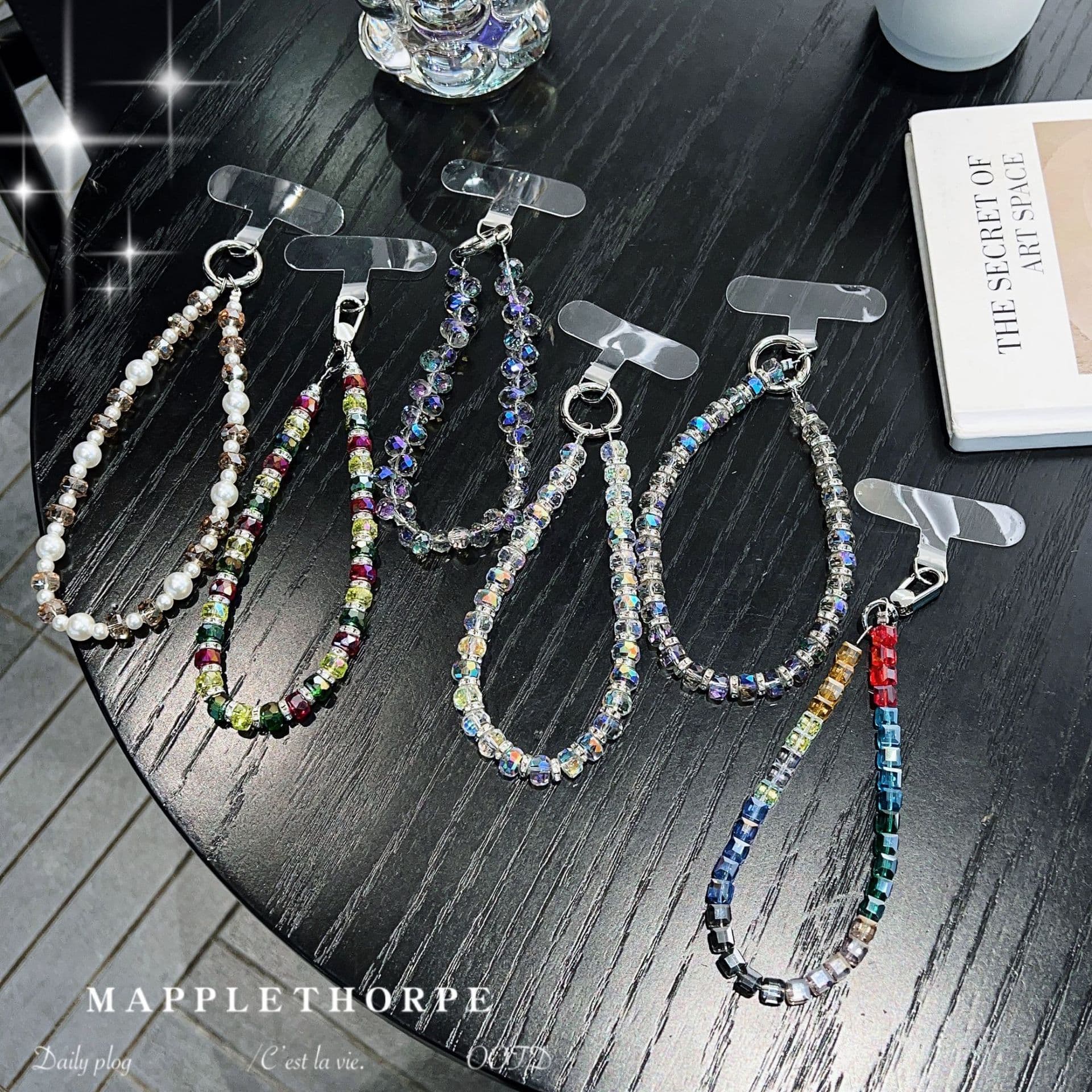 Popular fashionable light luxury crystal mobile phone lanyard handmade beaded mobile phone chain wrist phone case bag pendant