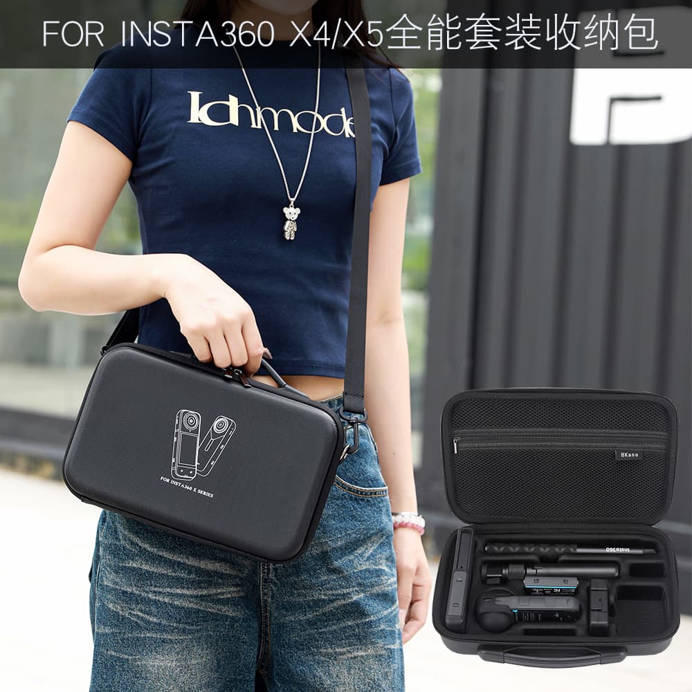 BKANO Compatible with Insta360 X5 Storage Bag X4 All-in-One Kit Carrying Case Shoulder Bag Portable
