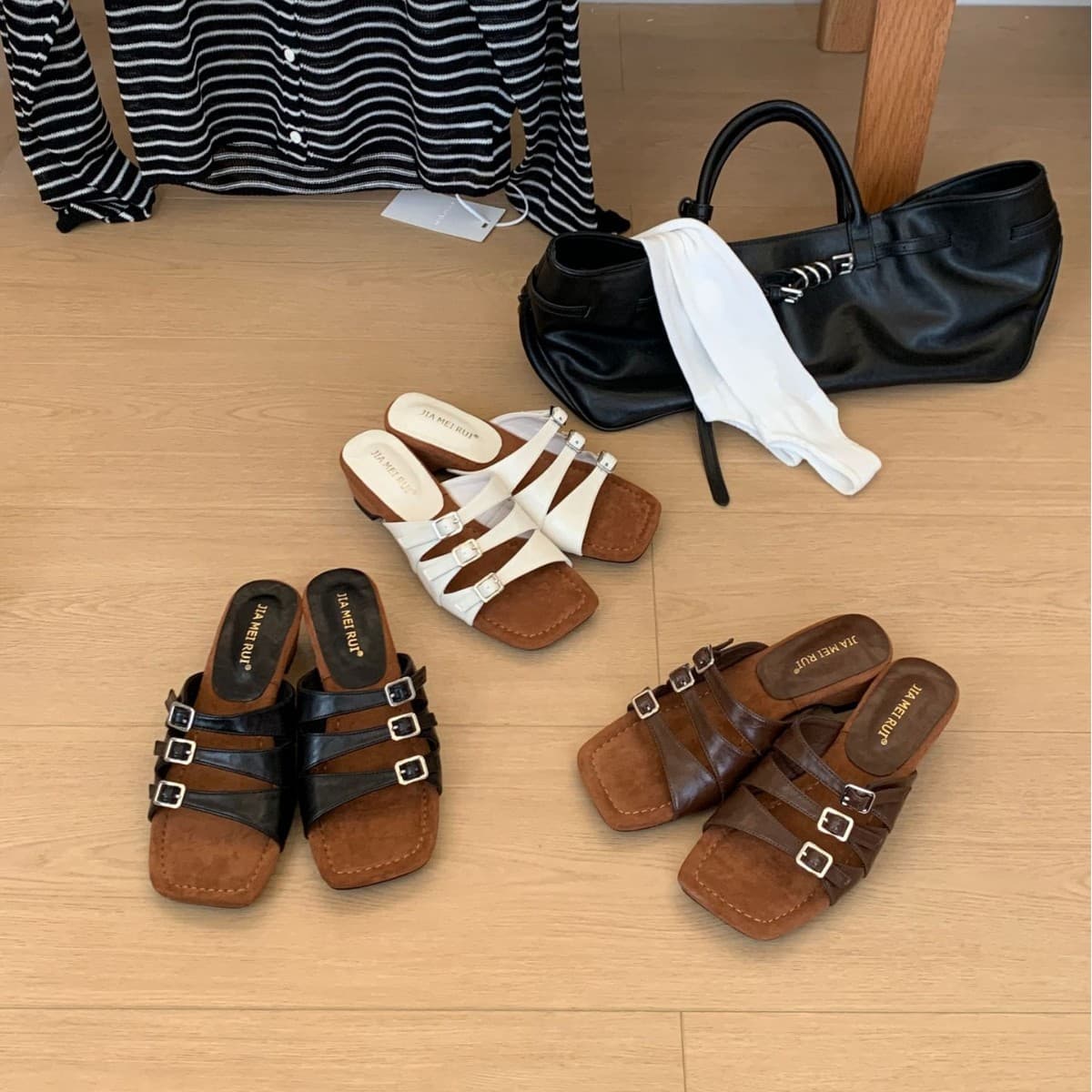 595-3~ Wedge French Square Toe Open Toe Sandals for Women, 2026 Summer New Arrival