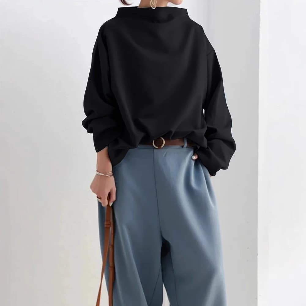 Casual Urban European and American Sweater Women's Pullover High Collar Loose Women's Sweater