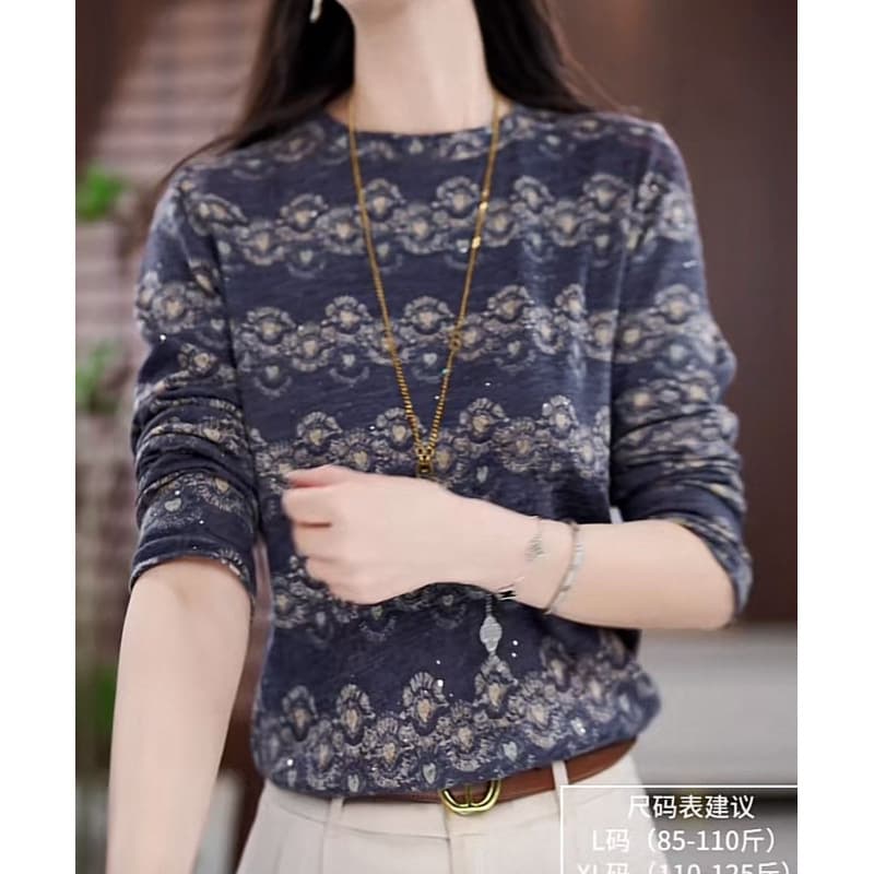 2025 Winter New Navy Blue Premium Skin-Friendly Base Layer Top, Slimming Elastic Top