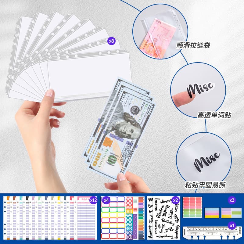 A6 Butterfly Embroidery Binder Notebook with Card Slots and Pen Holder, Multi-functional Organizer Journal, Customizable Finance Budget Book