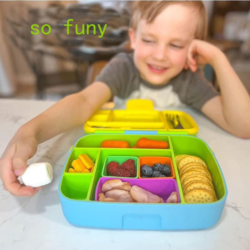 Cross-border Hot Sale Silicone Lunch Box Divider Food-Grade Square Bento Box Silicone Divider Plate Compartment Container