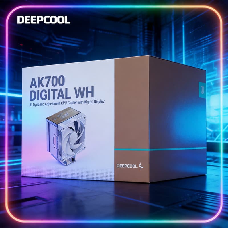 DeepCool AK700 Digital Display Edition 7-Heatpipe AI Mode Switching Desktop CPU Silent Cooler