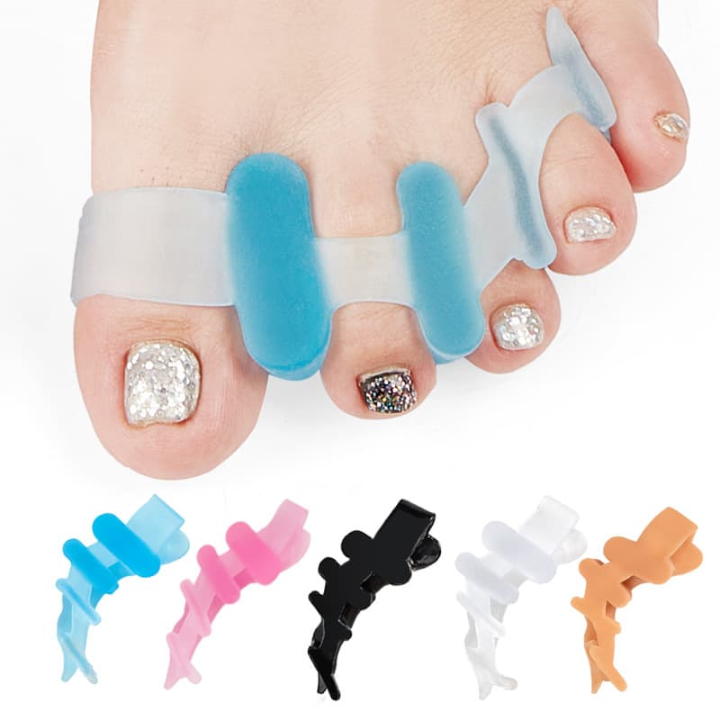 Silicone Bunion Corrector for Day and Night Use, Overlapping Toe Separator, Silicone Double-Hole Toe Spreader, Factory