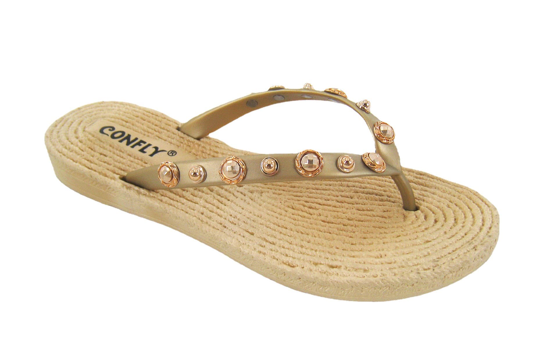 Straw Rope Decor Women's Beach PVC Flip Flops Customized Sandals for Export Factory