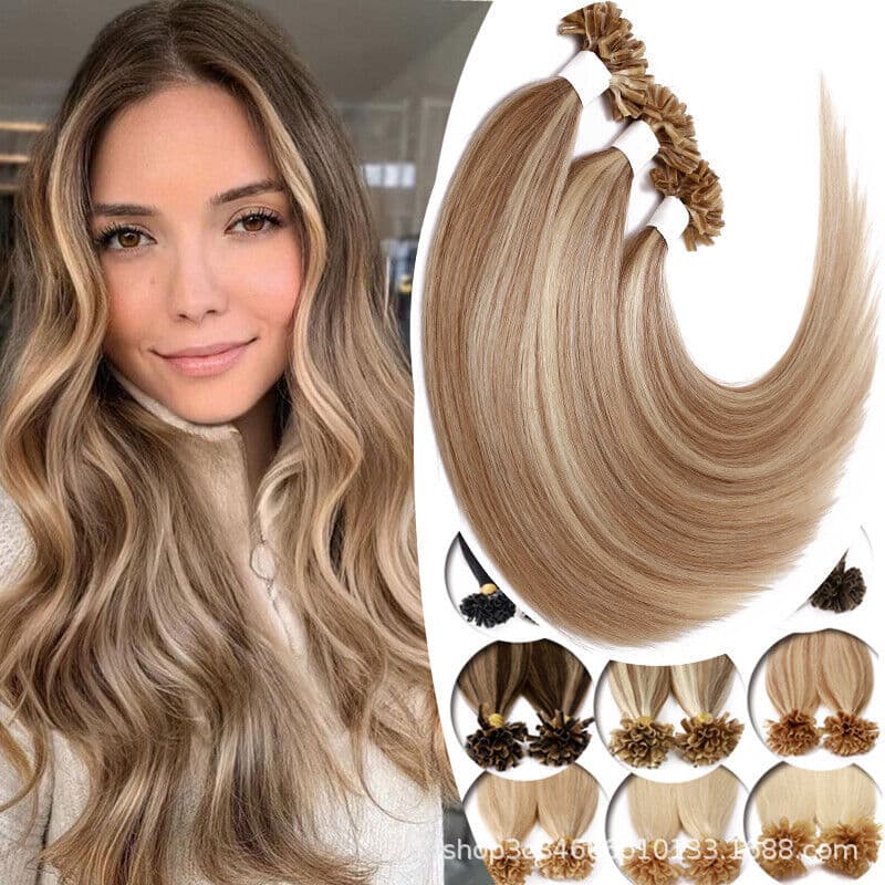Factory wholesale human hair nail hair extensions 16-20inch u tip hair extension