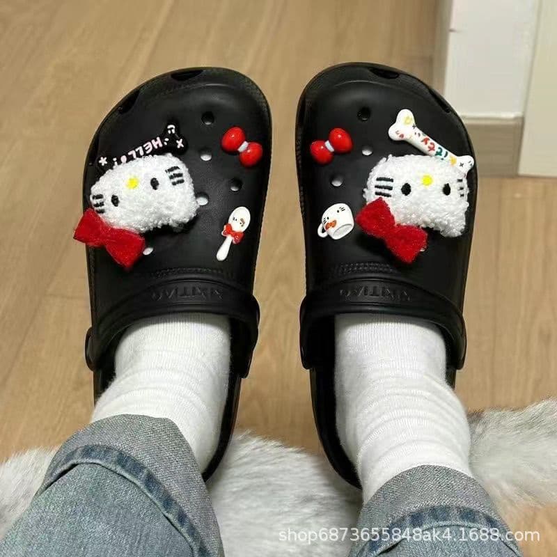 Xiaohongshu Same Style KT Cat Shoe Flower Accessories DIY Detachable Fit Crocs Cat Shoe Flower Shoe Buckle Shoe Accessories