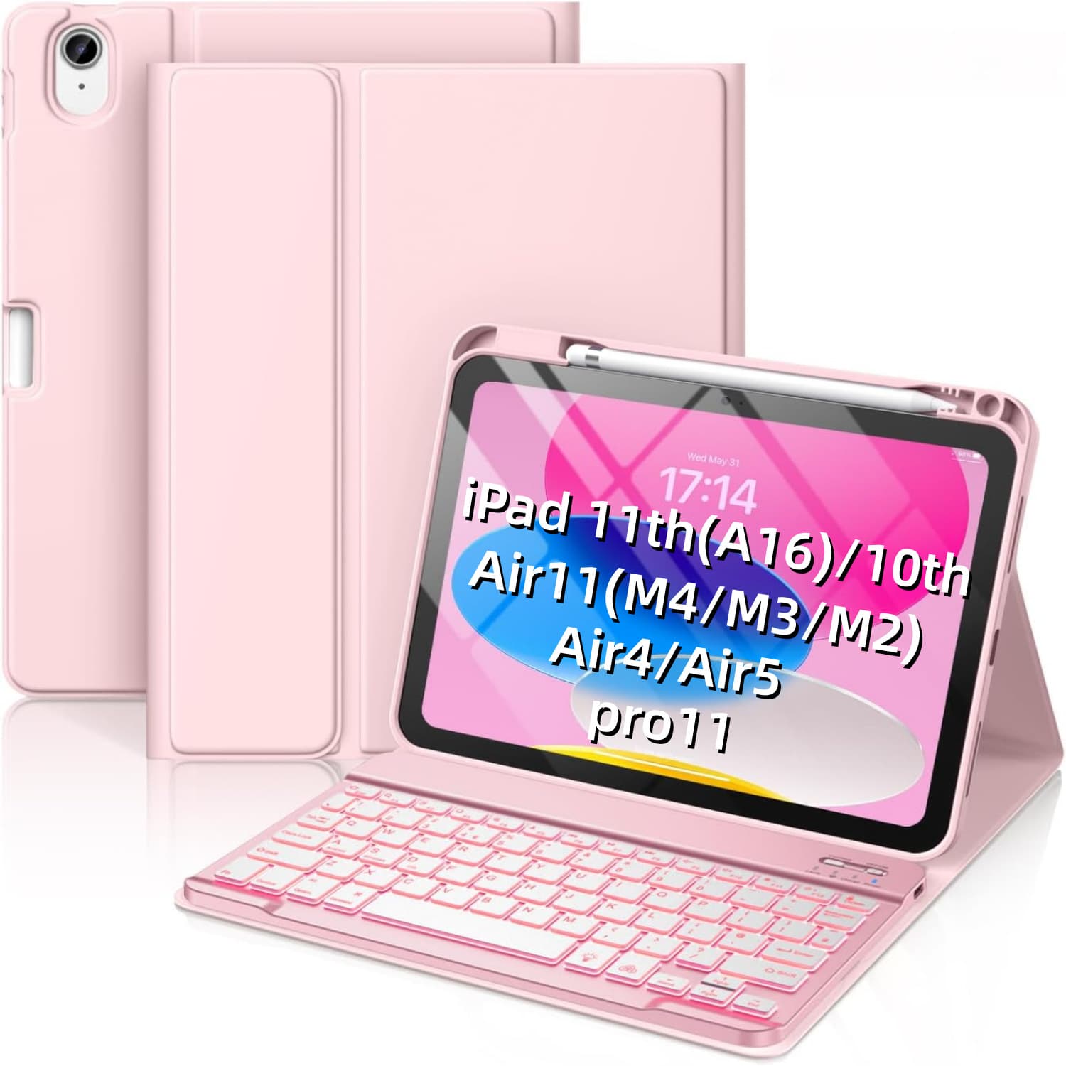 Suitable for iPad A16 Tablet Protective Case Air110th Backlit Bluetooth Keyboard M45 Leather Case Mouse with Pen Slot