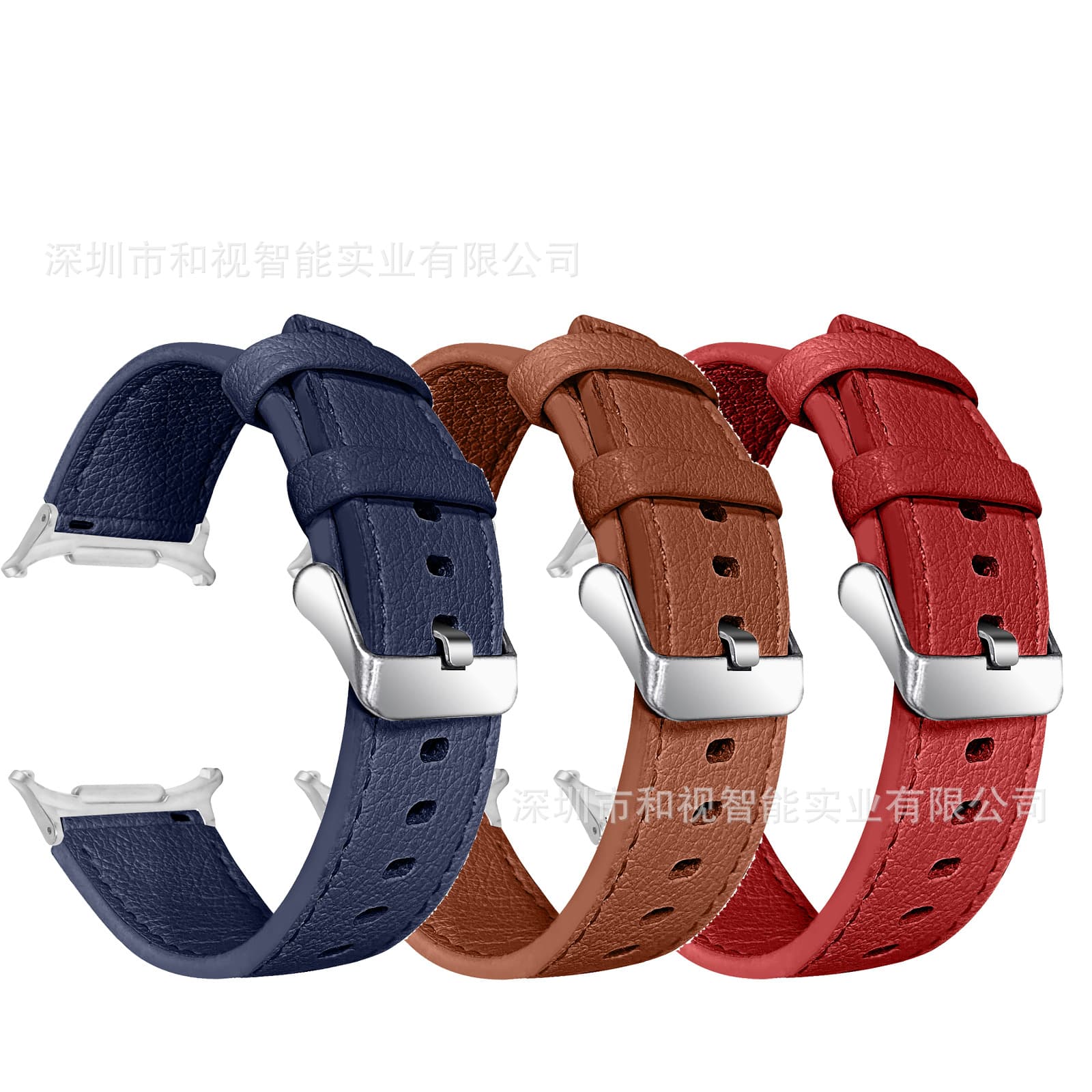 Compatible with Samsung Galaxy Watch7 Ultra 47mm Military-Grade Double-Sided Leather Strap with Stitching for Smartwatch