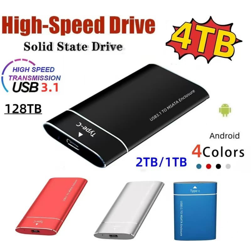 High-Speed USB 3.0 Solid State Portable Hard Drive Expansion Upgrade 16TB 30TB 64TB Mini SSD in Stock