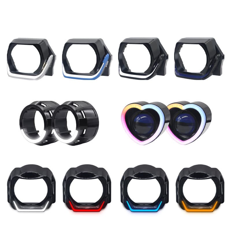 Compatible with Car Motorcycle Headlight 1.5-inch 3-inch Lens Decorative Cover RGB Upgrade Daytime Running Light