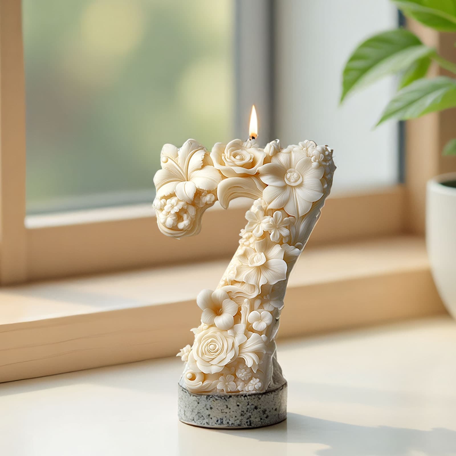 Sanxin Floral Digital Aromatherapy Candle Silicone Mold DIY Diffuser Ornament 3D Digital Plaster Silicone Mold