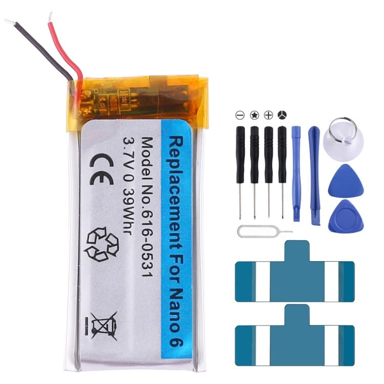 for iPod nano 6 3.7V 0.39Whr Rechargeable Lithium Polymer Replacement Battery