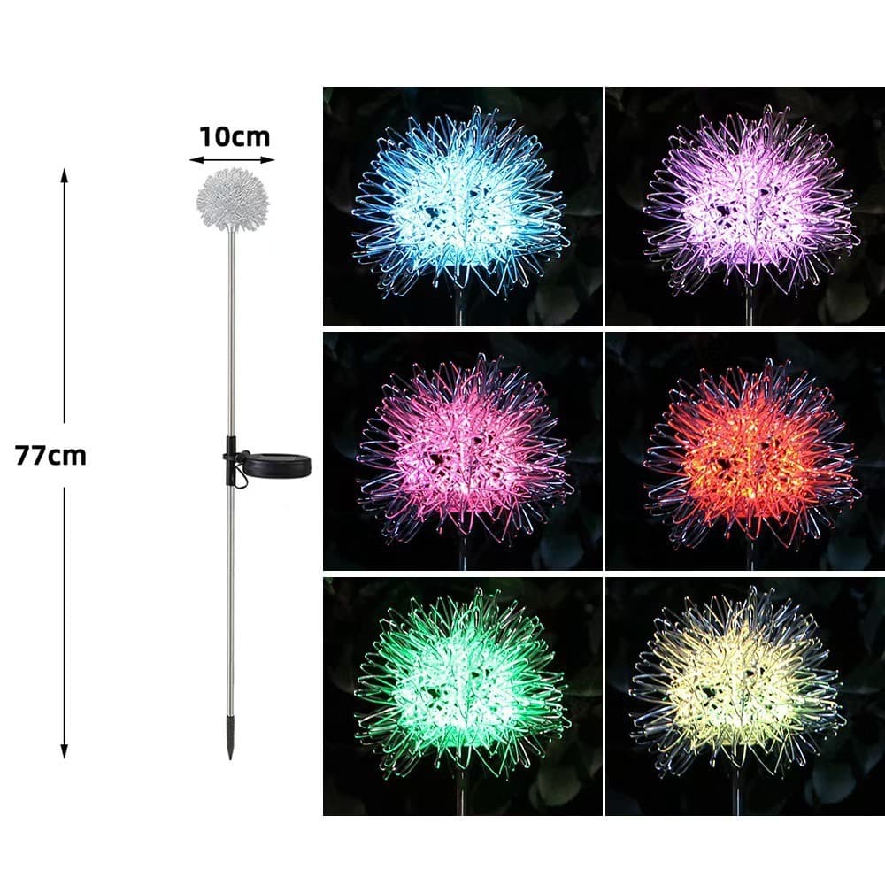 Cross-border outdoor solar aluminum wire dandelion insert lamp outdoor waterproof luminous aluminum wire garden lawn lamp