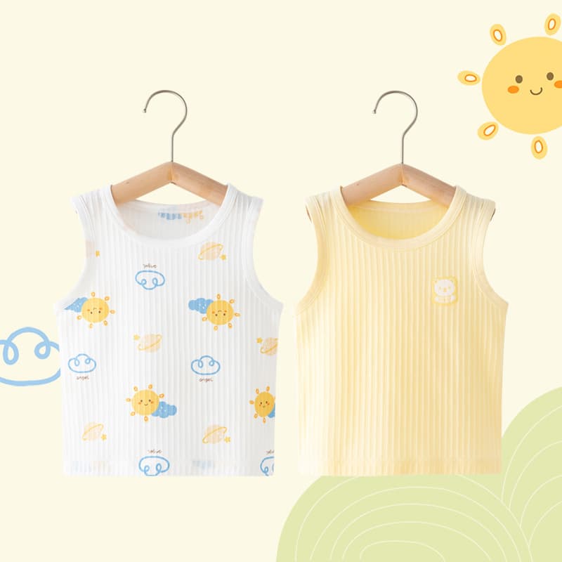 Baby Vest Inner Wear Summer Thin Style Boys Infant Tank Top Pure Cotton Undershirt Children's Sleeveless Top Summer Outfit Girls