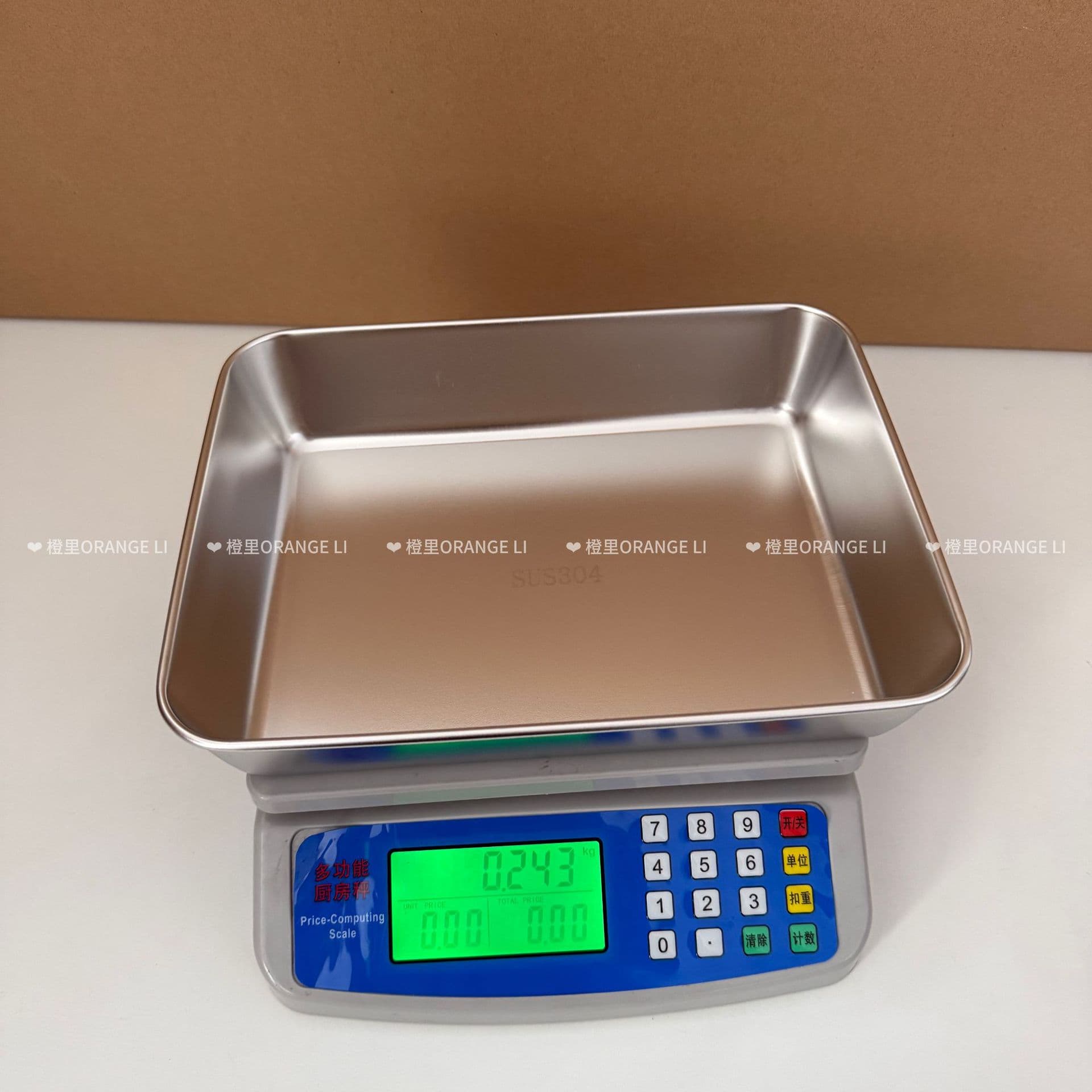 Chengli 304 stainless steel thickened household and commercial dish preparation square plate, cold dish tray, steaming plate, multi-purpose basin with lid
