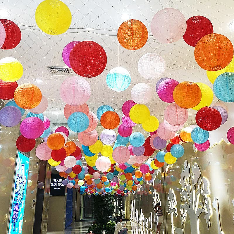 Paper Lantern Decoration Honeycomb Ball Paper Ball Column Mid-Autumn Lantern National Day Kindergarten New Year Decoration Wedding Room Arrangement
