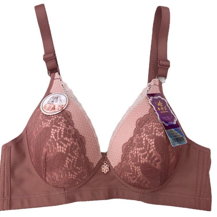 Aoshufen 8918 Baby Cotton Thin Lace Bra for Middle-Aged and Elderly - Wire-Free Adjustable Push-Up Bra with Side Support