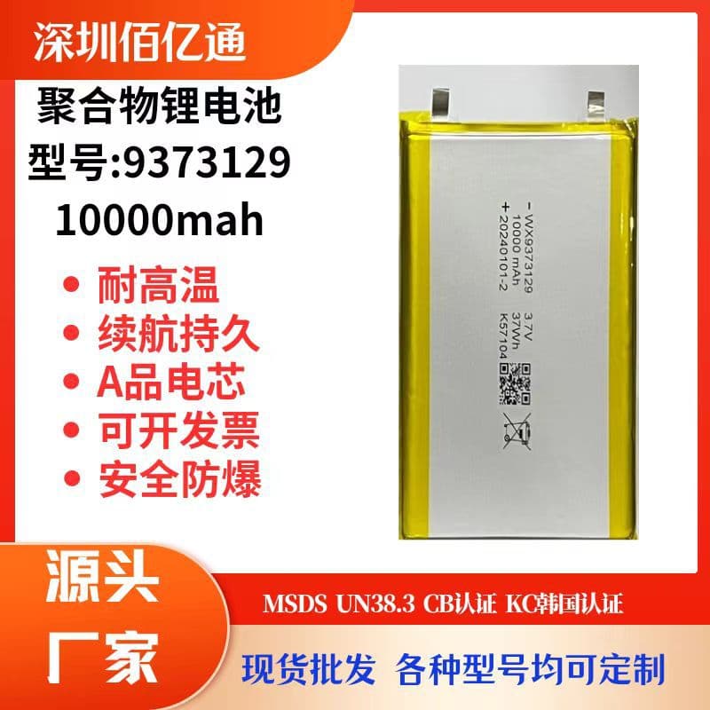9373129 five-element polymer lithium battery 3.7V 10,000mAh power bank with Southeast Asia fast charging
