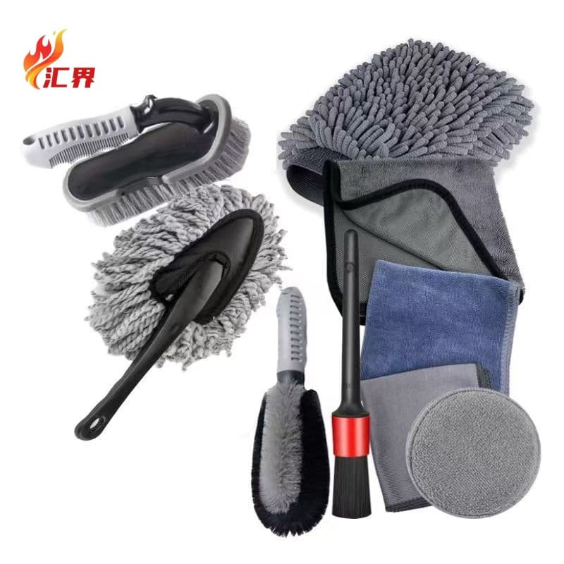 Multi-Function Car Cleaning Brush for Interior, Wheel Hub, Tire Detailing, Corner Polishing and Waxing, Long Handle for Home Use