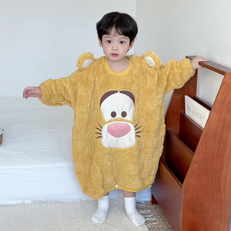 Baby Flannel Thickened Nightgown Children's Winter Warm Romper Pajamas 3.4.5.6 Years Old Kids Sleep Gown Wholesale