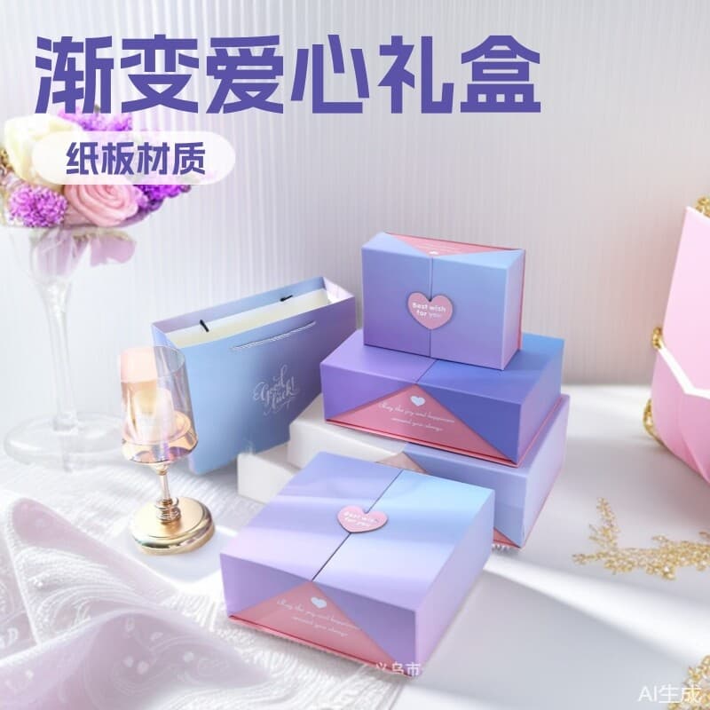 New Double-Opening Heart-Shaped Gift Box for Valentine's Day, Wedding Banquet, High-End Cosmetics, Exquisite Souvenir Gift Box Customization