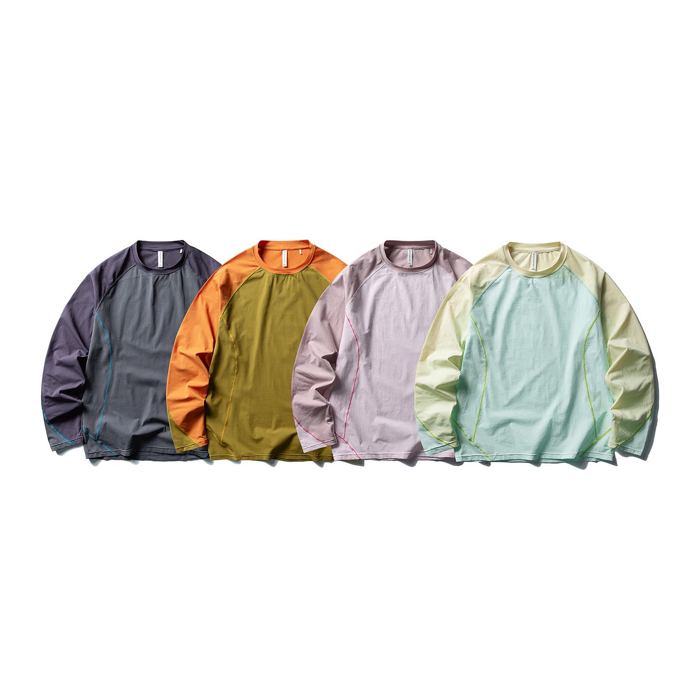 Black Fleet customized outdoor breathable quick-drying antibacterial long-sleeved three-dimensional plaid contrasting casual long-sleeved T-shirt