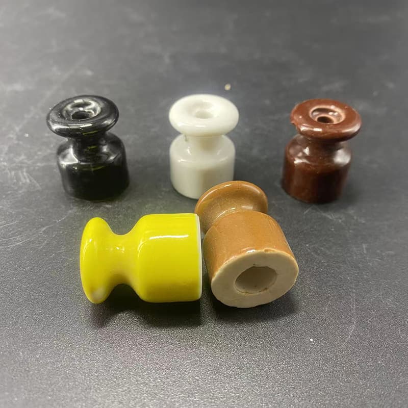 New colored ceramic insulators for home use, indoor living room and bedroom lighting fixtures, small ceramic bead wire fasteners