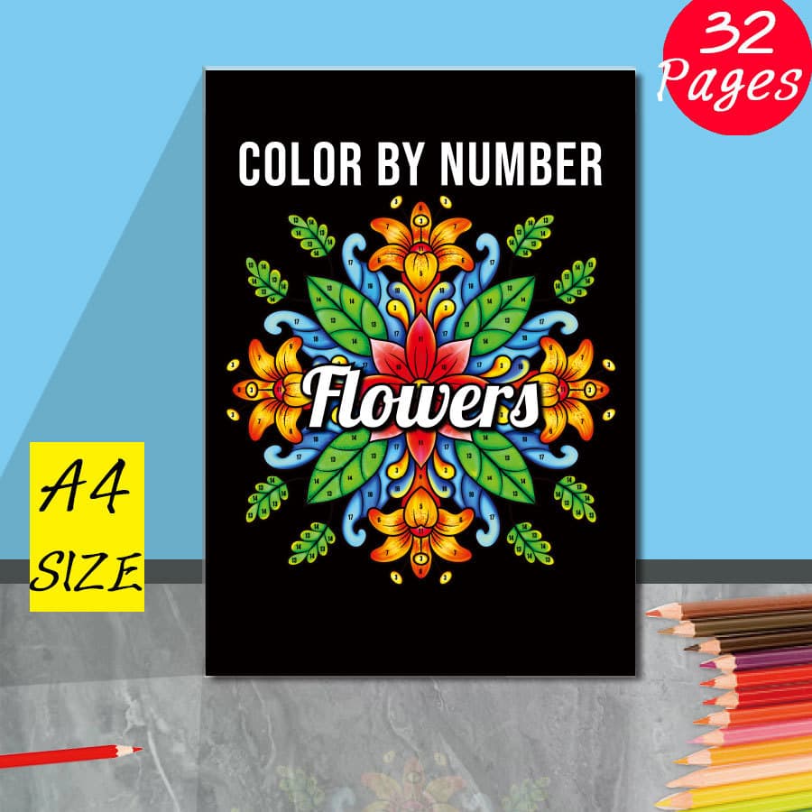 Adult Coloring Book Stress Relief Relaxing A4 Size Paperbound for Digital And Hand Drawing Customization Not Available