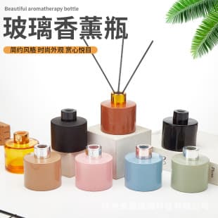 Wholesale cross-border bedroom aroma decor refillable empty bottle, customizable silk-screen glass aroma bottle, flameless reed diffuser bottle