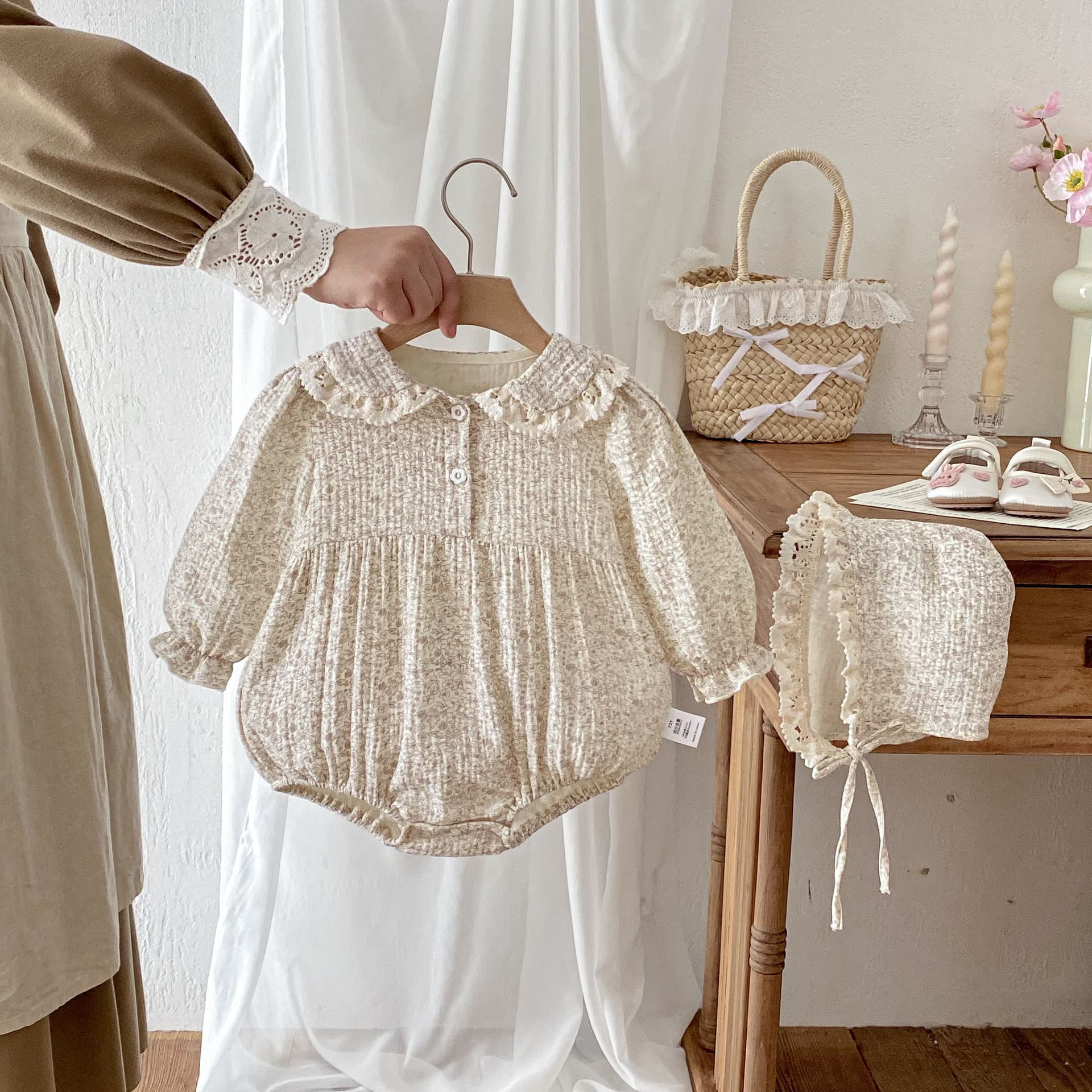 Korean Baby Bodysuit Spring Autumn Full Moon 100 Days Harem Suit 1-Year-Old Baby Girl Romper Newborn Clothes