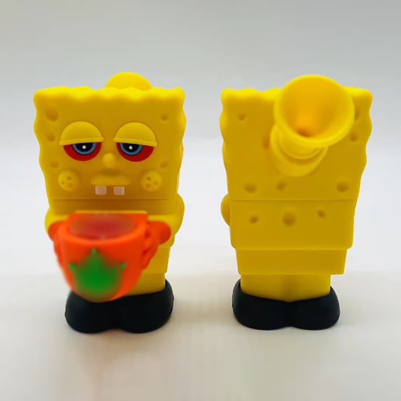 Cross-border Cartoon Pineapple SpongeBob Silicone Water Pipe Silicone Tube Glass Bong Smoking Accessories