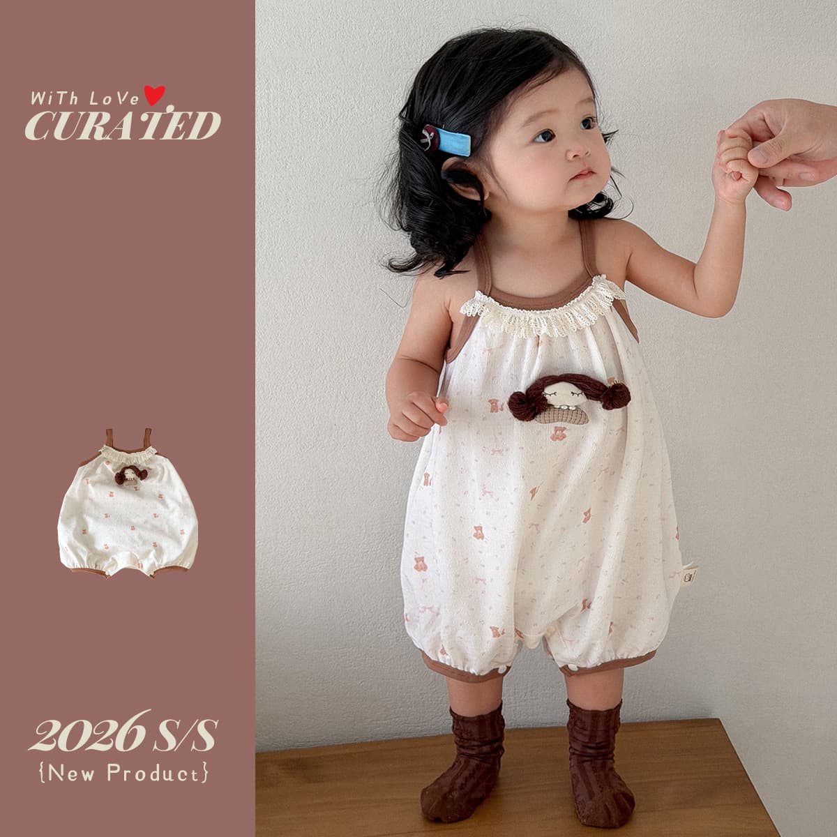 Baby bag, small sling, cool and thin summer clothes, little girl clothes, baby onesie, khaki